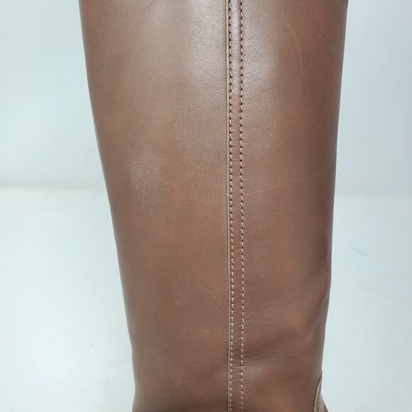 Tory Burch Fulton 55MM Heeled Boot Silky Leather Topo Brown 31148386 Size 7.5 - Picture 10 of 12